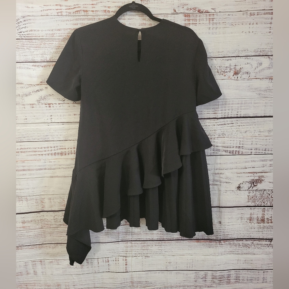 Adeam Black M Ruffle Top - Picture 3 of 11